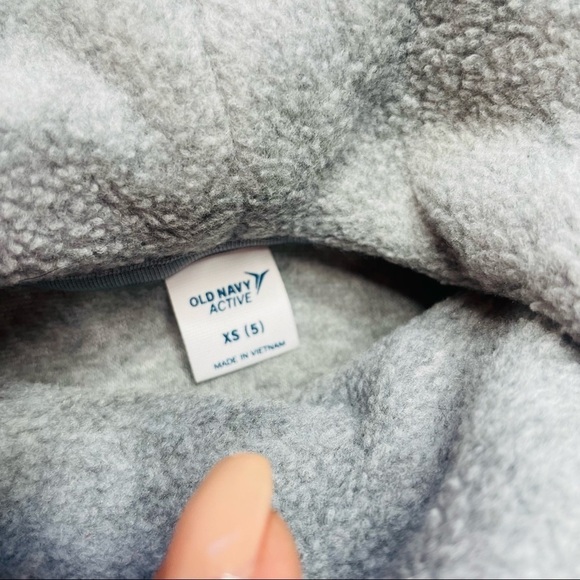 OLD Navy Active Grey Dolman Sleeve Fleece Funnel Neck Sweatshirt Thumb Holes - Picture 5 of 8